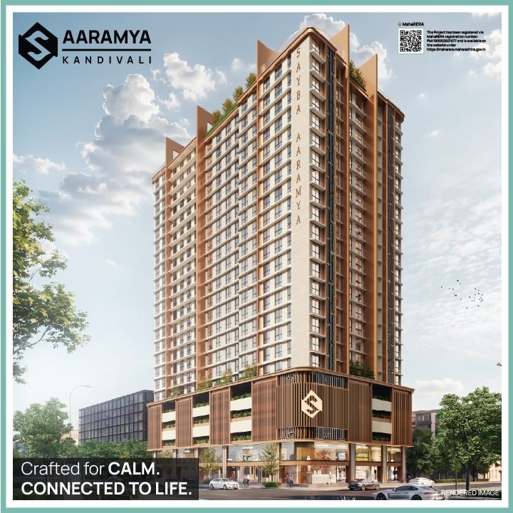Sayba Aaramya 22-storey tower at Charkop, Sector 6, Kandivali West (artist's impression)